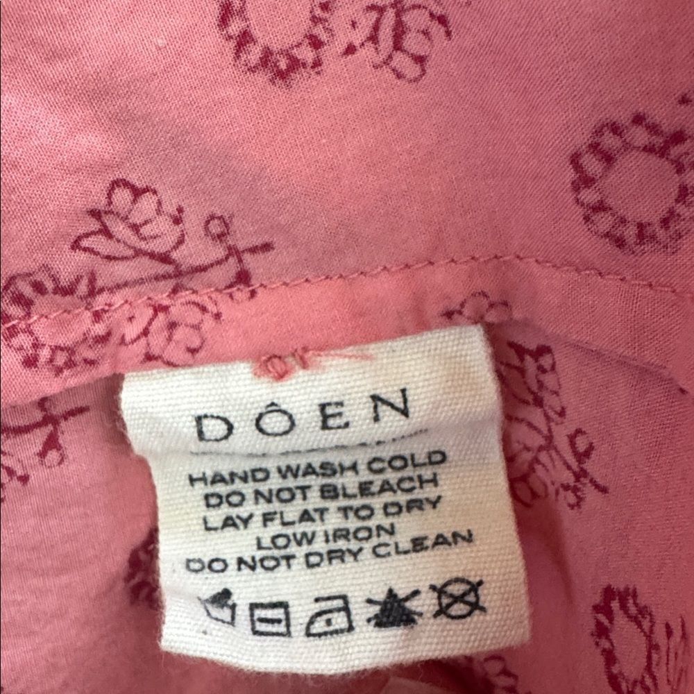 Doen Women's Jane Pink Sunflower Button Down Blouse XS - Picture 5 of 5